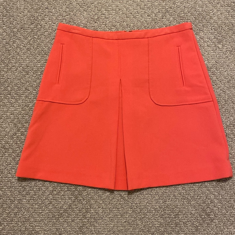 NWOT Maeve Anthropologie Cheri Pleated A-Line Skirt In Salmon orange Size 12